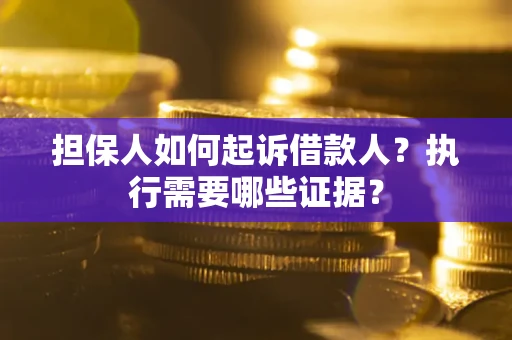 北京担保人如何起诉借款人？执行需要哪些证据？